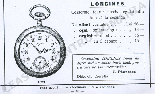 Longines ceasornicaria Coltei