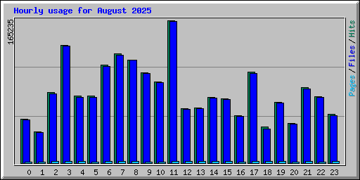 Hourly usage for August 2025